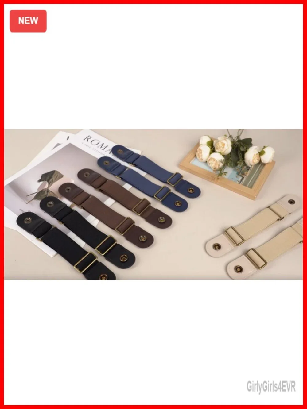 No Buckle Elastic Belts for Women Men Adjustable Stretch Belt Invisible Bands